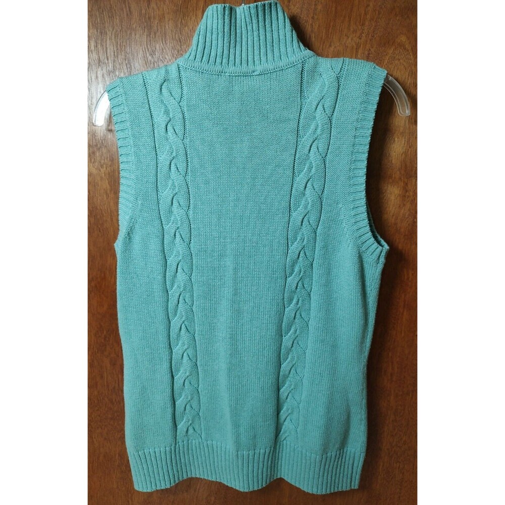 Pendleton Size S Full Zip Cable Knit Turquoise Sw… - image 7